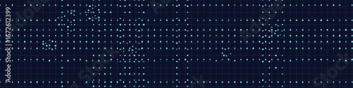 Digital grid with dotted lines and abstract tech patterns.