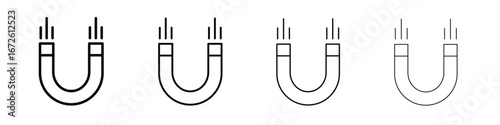 Magnet icon symbol pictogram set