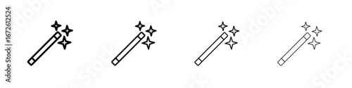 Magic wand icon symbol pictogram set