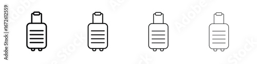 Luggage icon symbol pictogram set