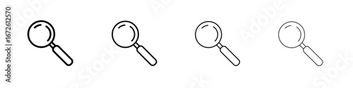 Loupe icon symbol pictogram set