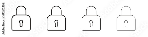 Lock icon symbol pictogram set