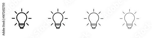 Light bulb icon symbol pictogram set