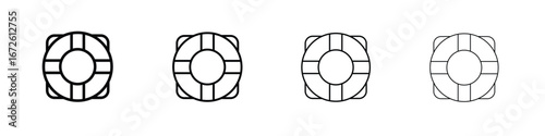 Life buoy icon symbol pictogram set