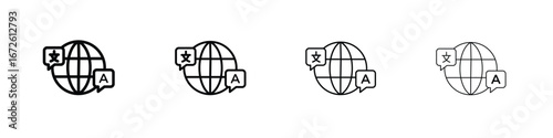 Language icon symbol pictogram set
