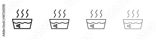 Hot Water icon symbol pictogram set