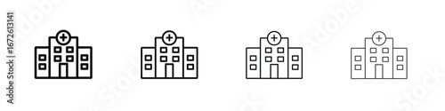 Hospital icon symbol pictogram set