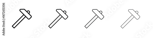 Hammer icon symbol pictogram set