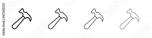 Hammer icon symbol pictogram set