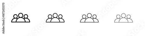 Group icon symbol pictogram set