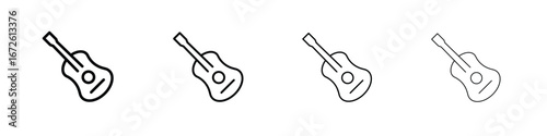 Guitar icon symbol pictogram set