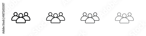 Group icon symbol pictogram set