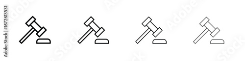 Gavel icon symbol pictogram set