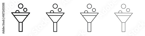 Funnel icon symbol pictogram set