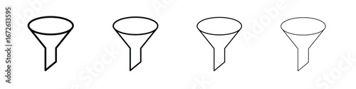 Funnel icon symbol pictogram set