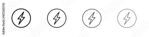 Flash icon symbol pictogram set