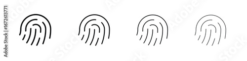 Fingerprint icon symbol pictogram set