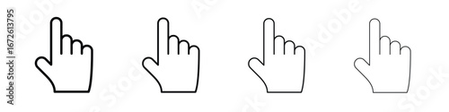 Finger icon symbol pictogram set