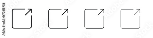 External link icon symbol pictogram set