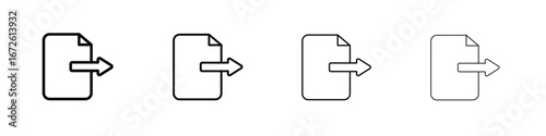Export icon symbol pictogram set