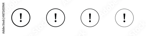 Exclamation icon symbol pictogram set