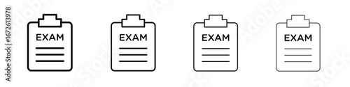 Exam icon symbol pictogram set