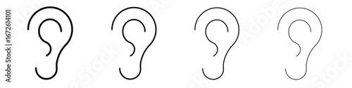 Ear icon symbol pictogram set