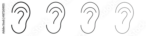 Ear icon symbol pictogram set