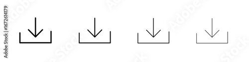 Download button icon symbol pictogram set