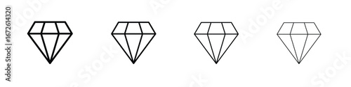 Diamond icon symbol pictogram set