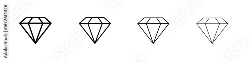 Diamond icon symbol pictogram set