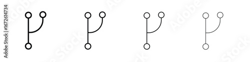 Code branch icon symbol pictogram set