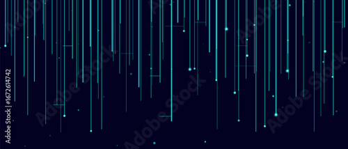 Futuristic digital vector tech background with vertical lines and dots.