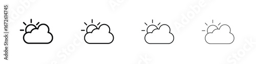 Cloudy Day icon symbol pictogram set