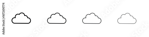 Cloud icon symbol pictogram set