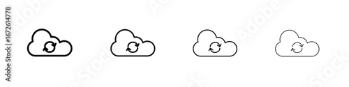 Cloud sync icon symbol pictogram set