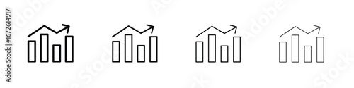 Chart icon symbol pictogram set