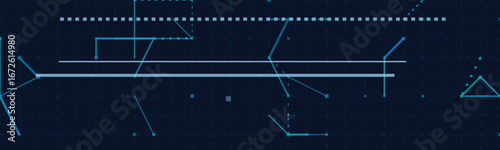 Abstract vector technology background with geometric lines and digital patterns.
