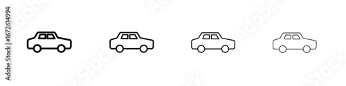Car icon symbol pictogram set