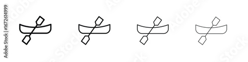 Canoe icon symbol pictogram set