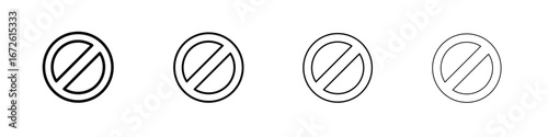 Blocked icon symbol pictogram set