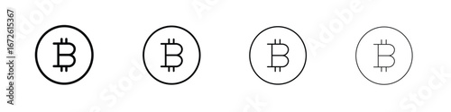 Bitcoin icon symbol pictogram set