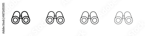 Binoculars icon symbol pictogram set