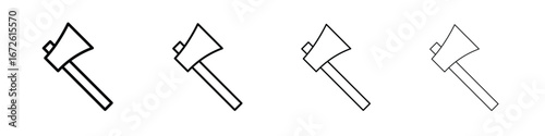 Axe icon symbol pictogram set
