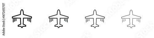 Airplane icon symbol pictogram set