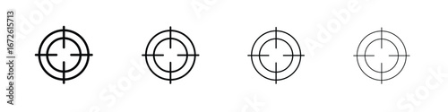 Aim icon symbol pictogram set