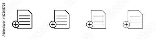 Add document icon symbol pictogram set