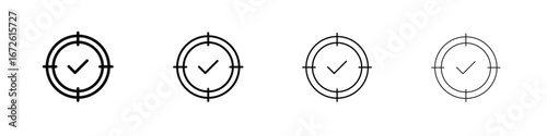 Accuracy icon symbol pictogram set