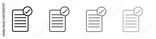 Accept document icon symbol pictogram set
