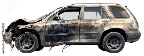 PNG Automobile vehicle damaged car.